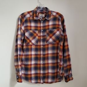Express Grunge Plaid Button Down Shirt